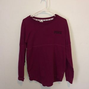 Pink Brand Maroon Colored oversized crewneck